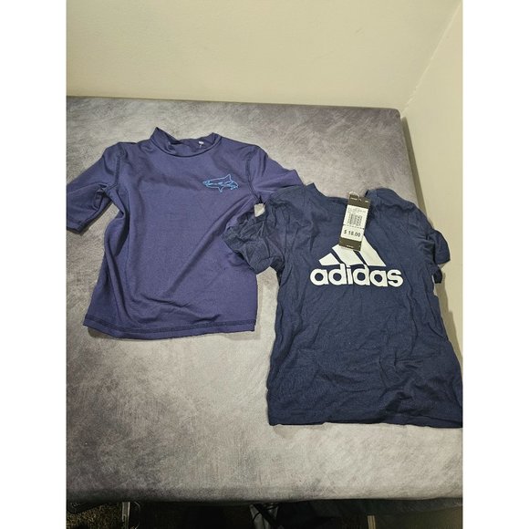 New Cat & Jack And Adidas Navy Blue T-Shirt Boys Size 4/5 Lot of 2 - Picture 1 of 5